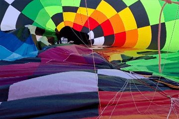 Self-Discovery - Looking inside a hot air balloon being inflated